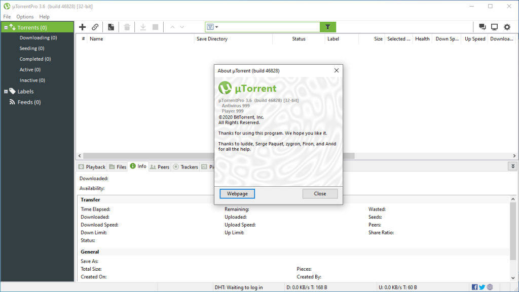 uTorrent Pro 3.6.0 Build 46828 (Ads Free Version) with Patch