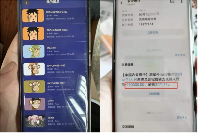 Một nạn nhân đã chuyển khoảng 190.000 nhân dân tệ (666 triệu đồng) để mua NFT. Ảnh: Cá voi xanh