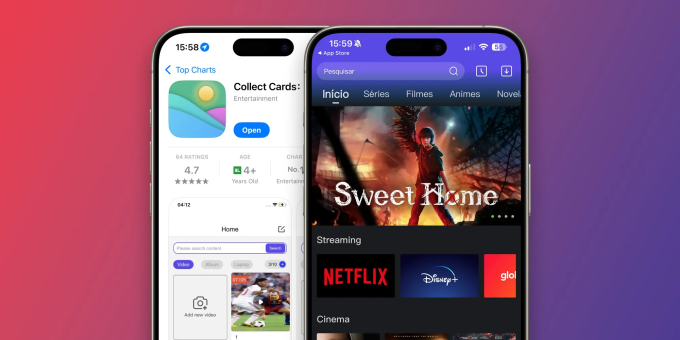 Giao diện ứng dụng Collect Cards: một ô cửa hàng trên App Store chứa nội dung vi phạm bản quyền trực tuyến. Ảnh: 9to5mac