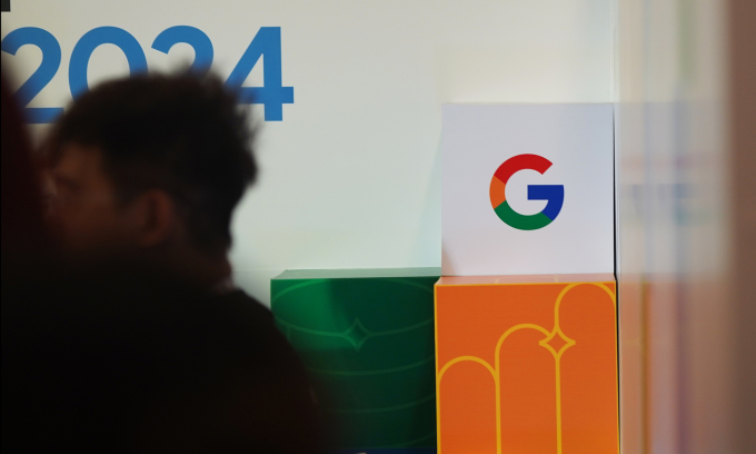 Logo Google tại một sự kiện của công ty ở Việt Nam vào tháng 7 năm 2024. Ảnh: Lưu Quý