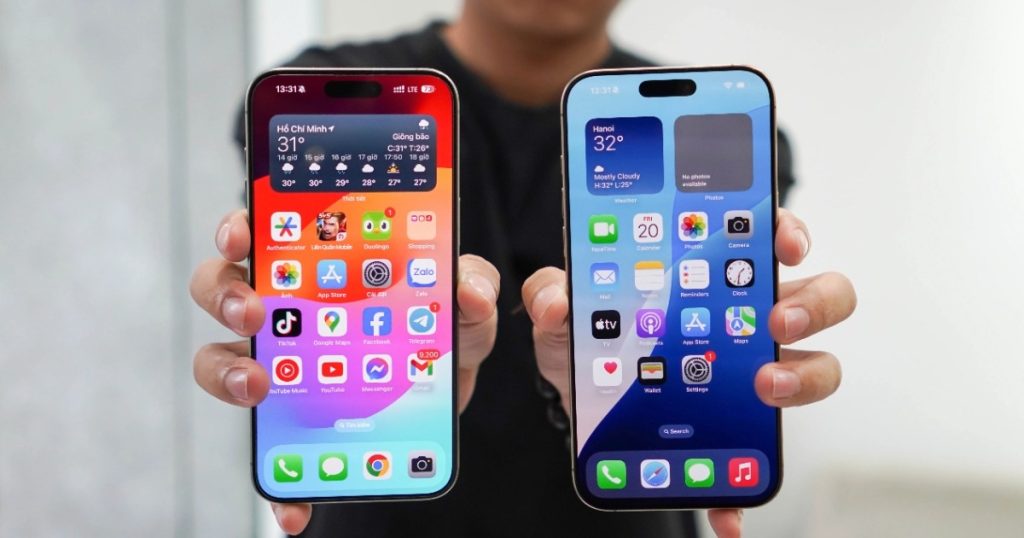 iPhone 16 Pro Max sánh ngang với iPhone 15 Pro Max