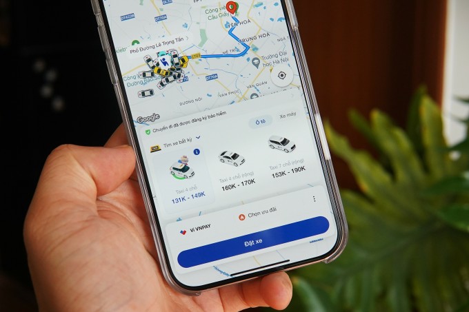 Giao diện tính năng gọi taxi trên ứng dụng VNPay. Ảnh: Lưu Quý