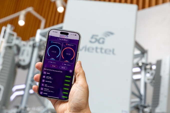 Đã test tốc độ mạng 5G vào sáng 15/10. Ảnh: Lưu Quý