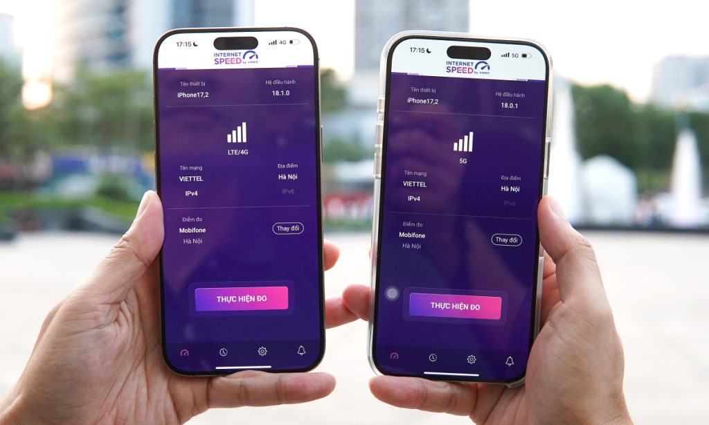 So sánh tốc độ kết nối thực tế giữa 5G và 4G