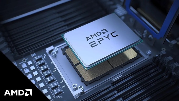 Chip xử lý AMD EPYC dành cho trung tâm dữ liệu. Ảnh: AMD