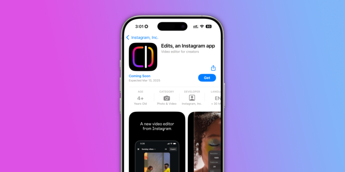 Instagram có cùng các tính năng Tiktok 2 Instagram có cùng các tính năng Tiktok Meta chỉnh sửa ứng dụng chỉnh sửa trên App Store. Ảnh: 9to5mac