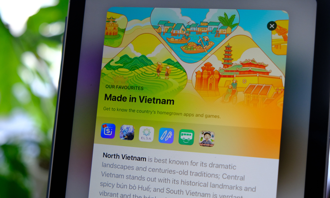 Apple giới thiệu bộ sưu tập ứng dụng "Made in Việt Nam" 2 Apple giới thiệu bộ sưu tập ứng dụng "Made in Việt Nam" Bộ sưu tập các ứng dụng Việt Nam được thực hiện trên App Store. Ảnh: Tuân Hang