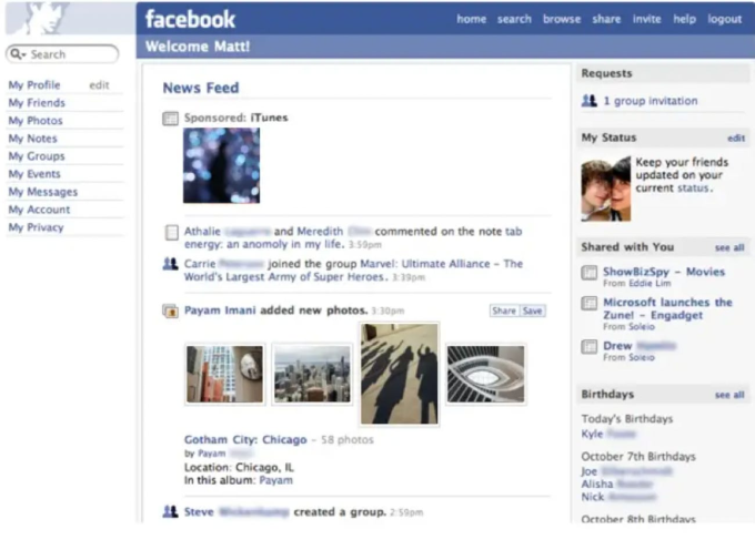 Giao diện Facebook thay đổi trong 20 năm 3 Giao diện Facebook thay đổi trong 20 năm Vào năm 2006, Thefacebook đã rút ngắn tên Facebook và giao diện Feed News cho thấy nội dung từ bạn bè. Các mạng xã hội cũng đã bắt đầu thêm một loạt các tính năng như trang cá nhân, nhóm, bạn bè, tin nhắn. . . . . . . . . . . . . . . . . . . . . Nhưng trên thực tế, nhiều người dùng ghét nó lúc đầu và thậm chí có ý định tẩy chay trang web. Sự tức giận khiến Zuckerberg viết một bài báo dài để giải thích. Chúng tôi nghĩ rằng đó là một sản phẩm tuyệt vời, nhưng nhiều bạn không phải là người hâm mộ vì họ thấy họ quá lộn xộn, anh ấy đã viết vào thời điểm đó. Chúng tôi đang lắng nghe tất cả các đề xuất để cải thiện sản phẩm. Tất cả mọi thứ là thương hiệu mới và vẫn đang được phát triển. Ảnh: Facebook