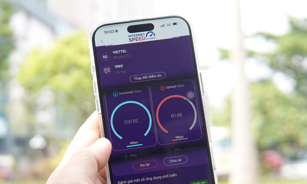 Tốc độ mạng 5G của Việt Nam tăng 40%